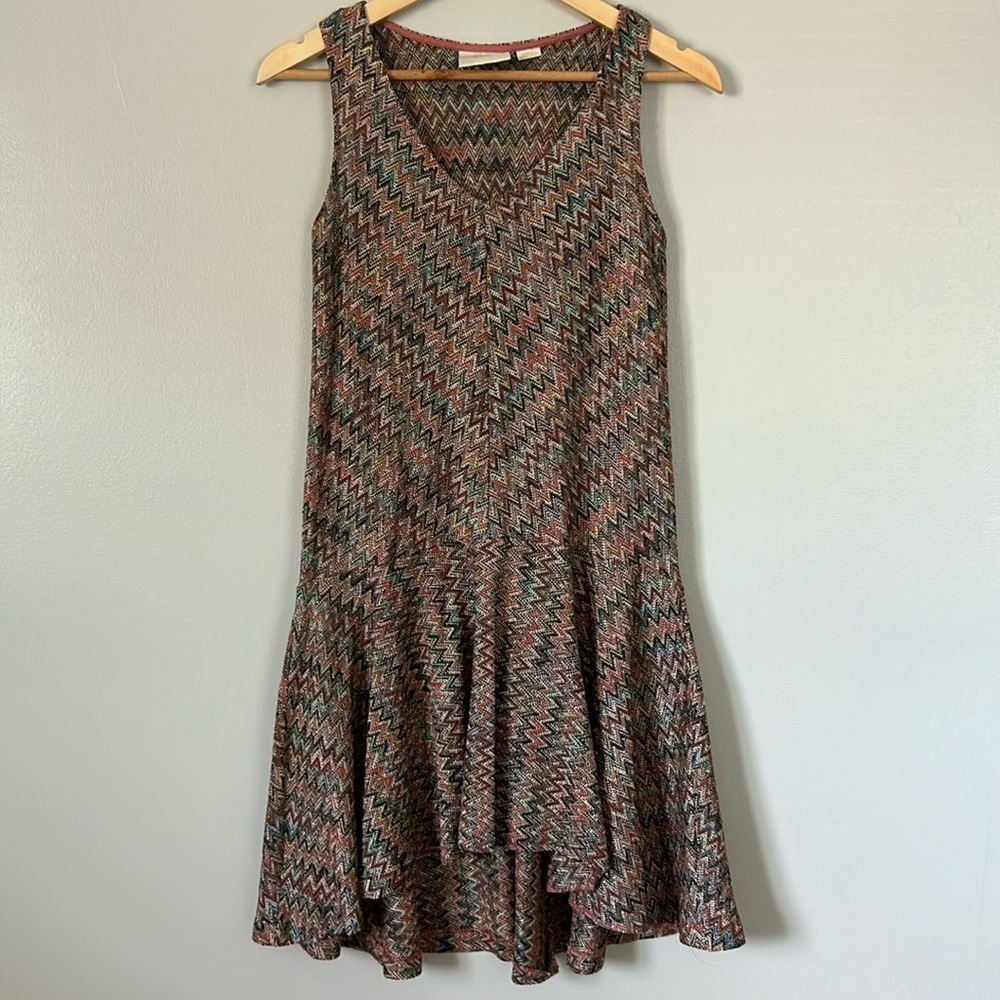 Anthropologie Maeve west water chevron knit dress size XS  knit casual preppy